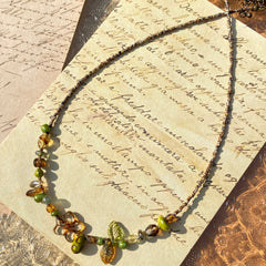 Forest Amber Leaf Necklace