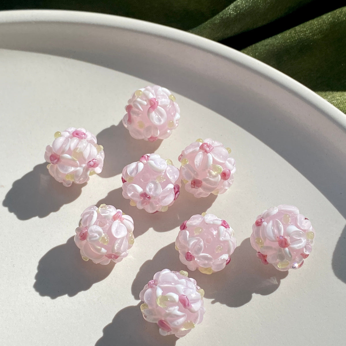 Hydrangea Glass Beads